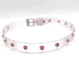 Pink Choker Necklace with Red Accents